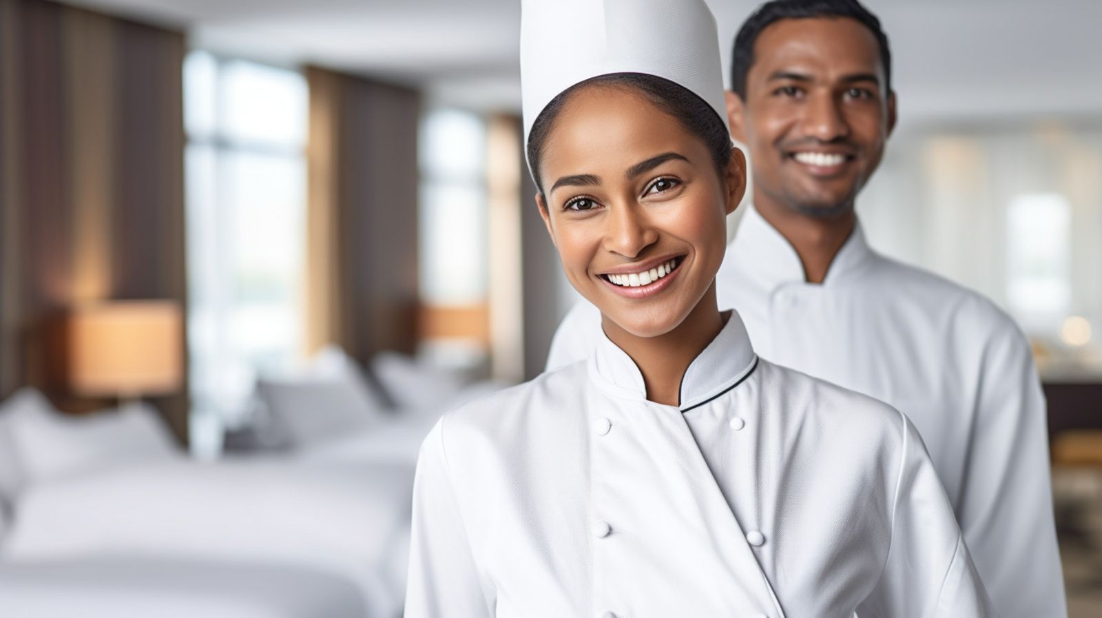 Professional chefs in a luxury hotel kitchen